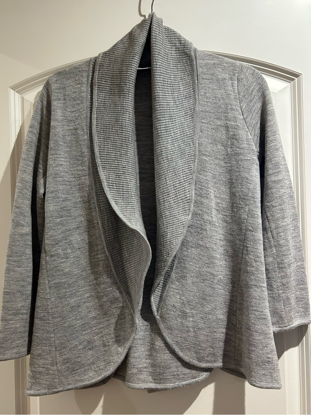 BCBG Maxazaria Collar Tie Wrap Grey Cardigan, size Small